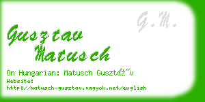 gusztav matusch business card